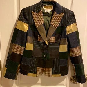 Never worn..Boutique item….patchwork blazer size 10
